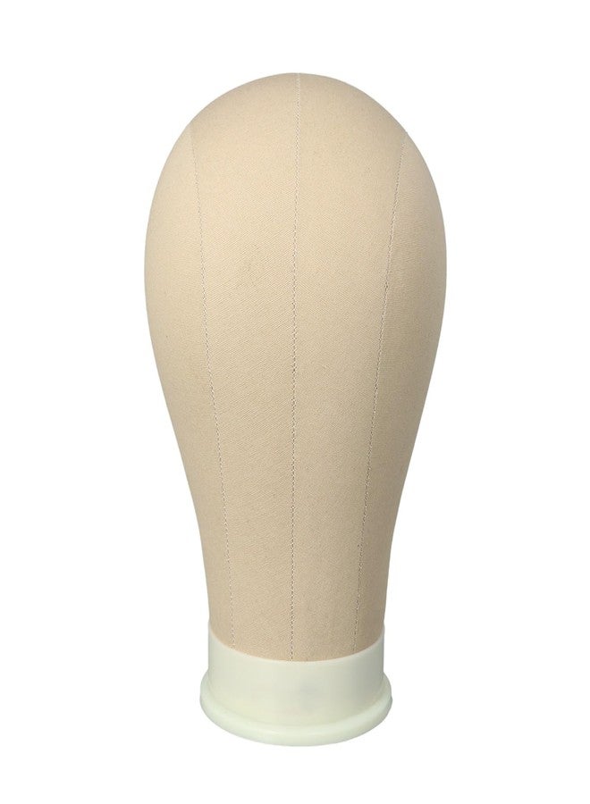 AliLeader Canvas Block Mannequin Wig Display Styling Head with Mount Hole (Light Brown, 21") - Image 1